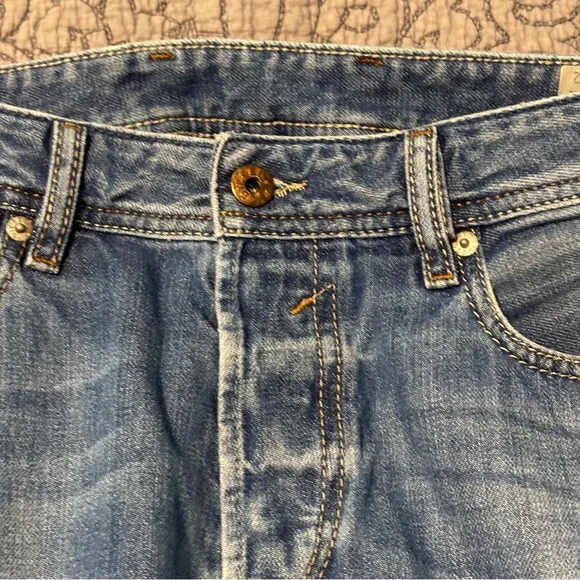 Diesel Industries Jeans Mens 32x32 Blue Medium Wash Straight Waykee Button Jean